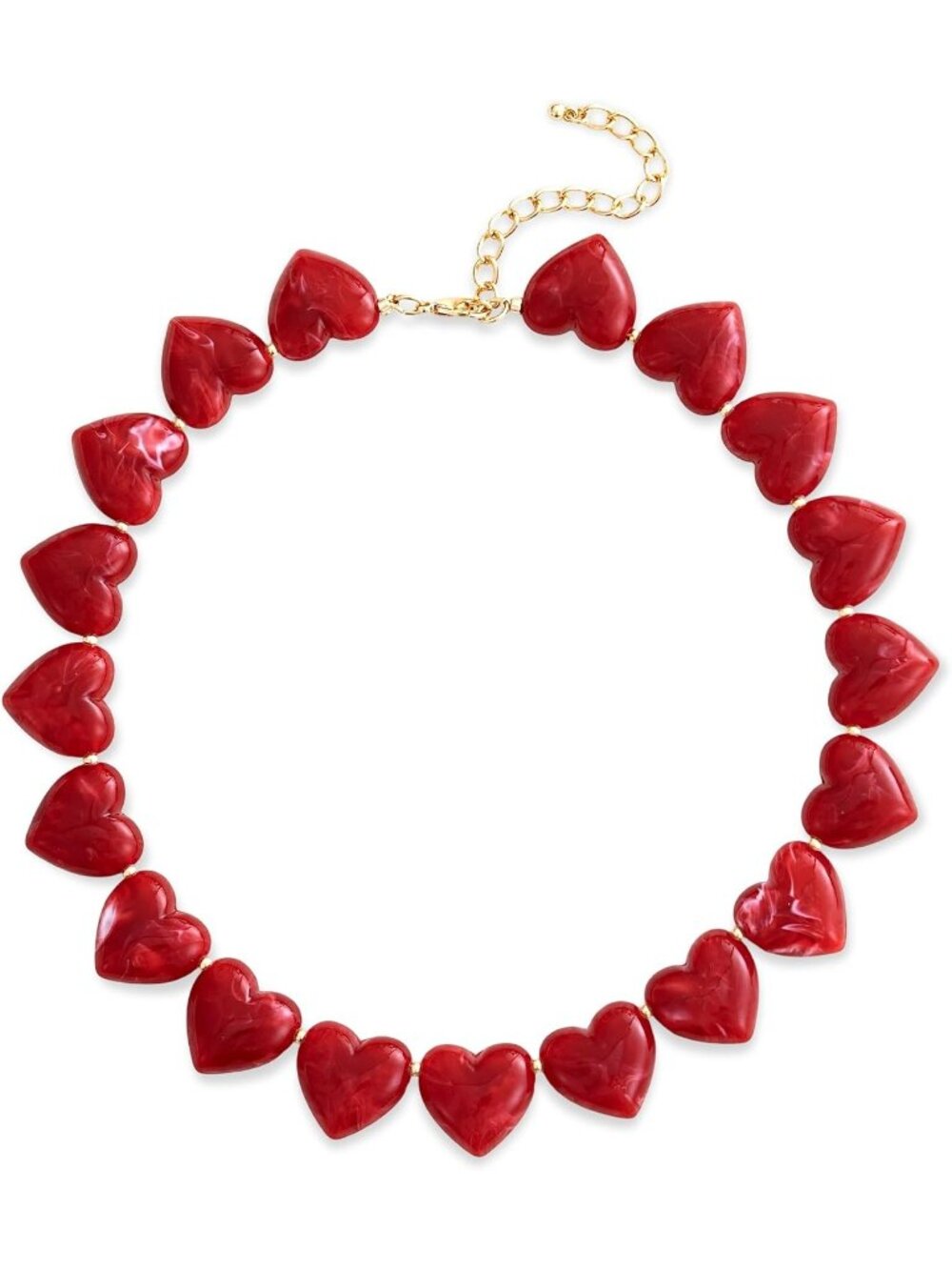 Women's Ret Acrylic Chunky Heart Choker Necklace Trendy Statement Jewelry